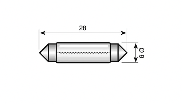 Birne Soffitte 6V/3W 8x28mm